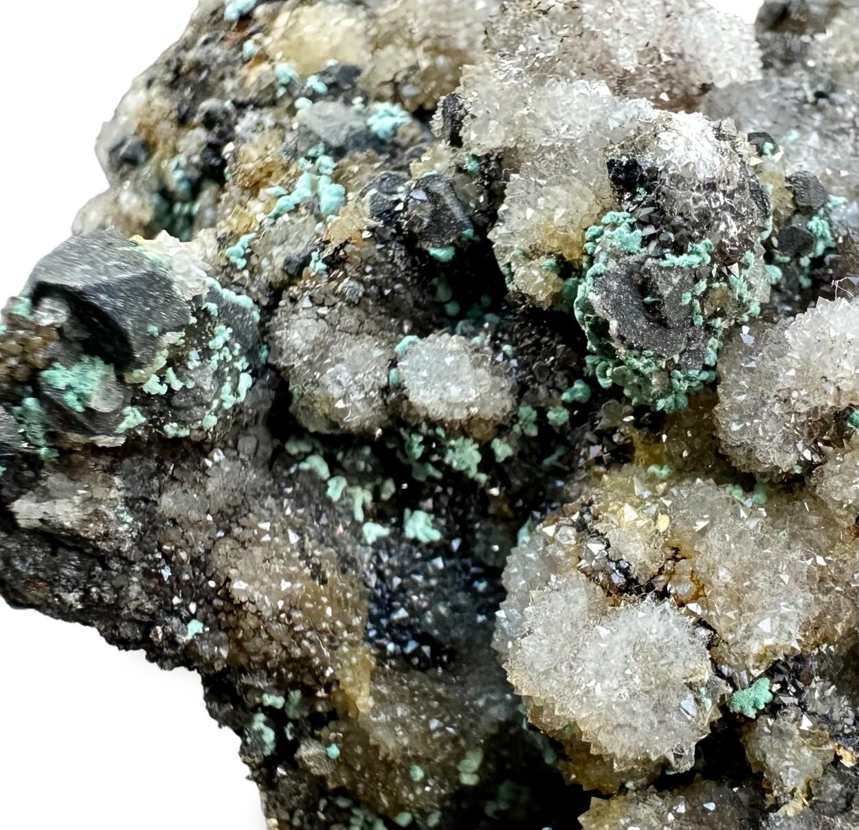 Malachite & Galena On Quartz