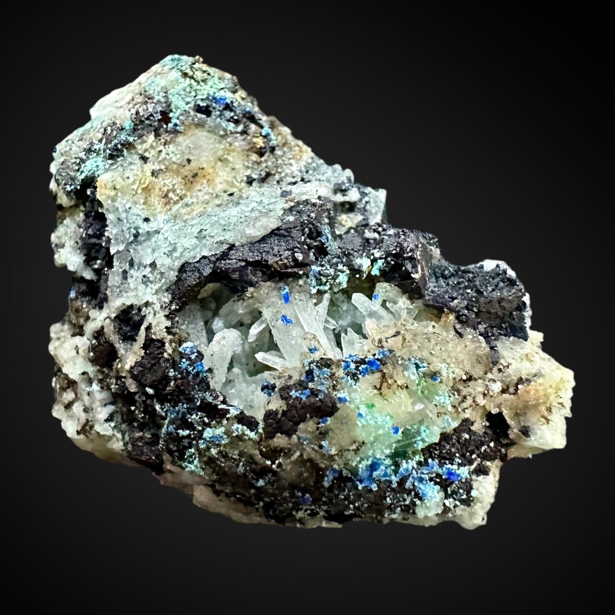 Linarite & Quartz