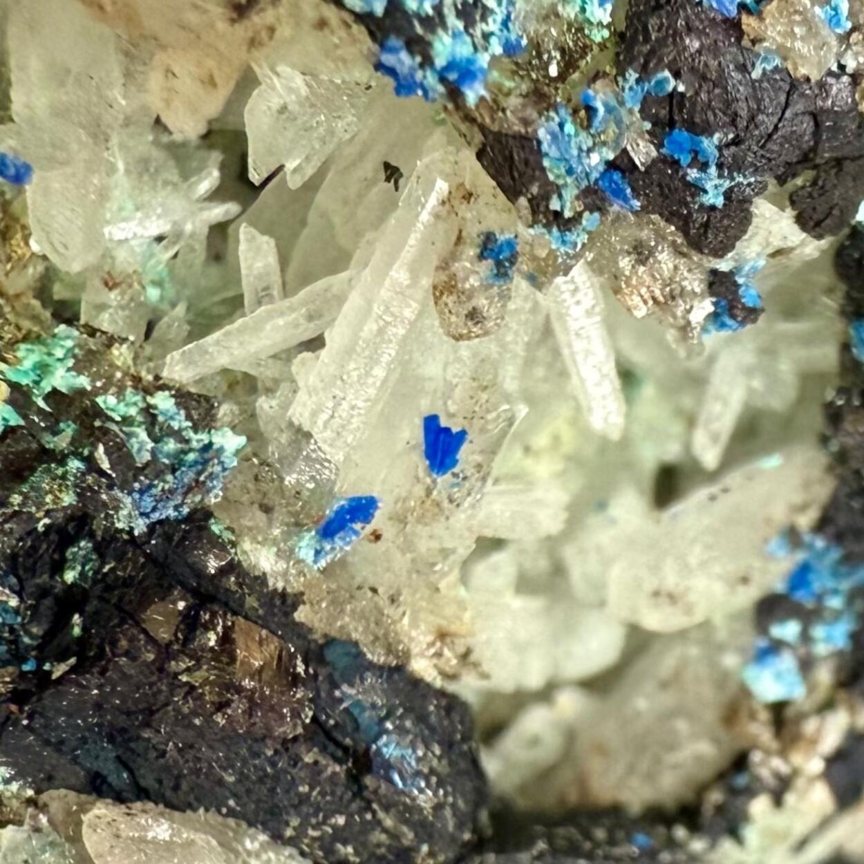 Linarite & Quartz