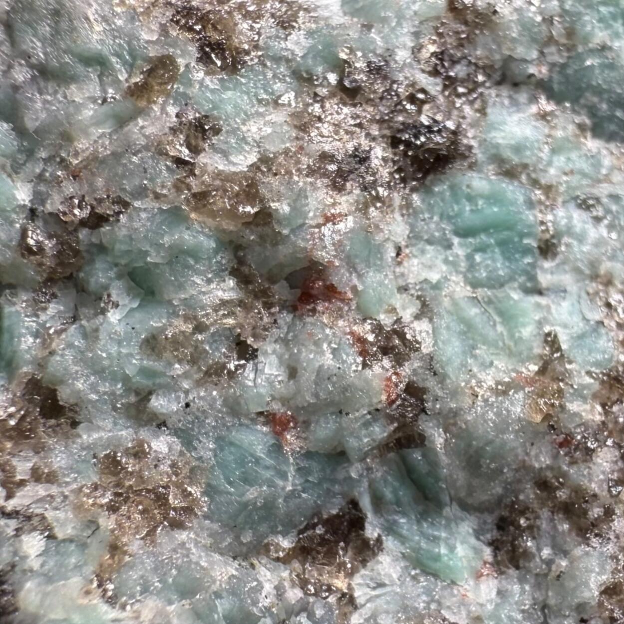 Genthelvite & Danburite On Amazonite