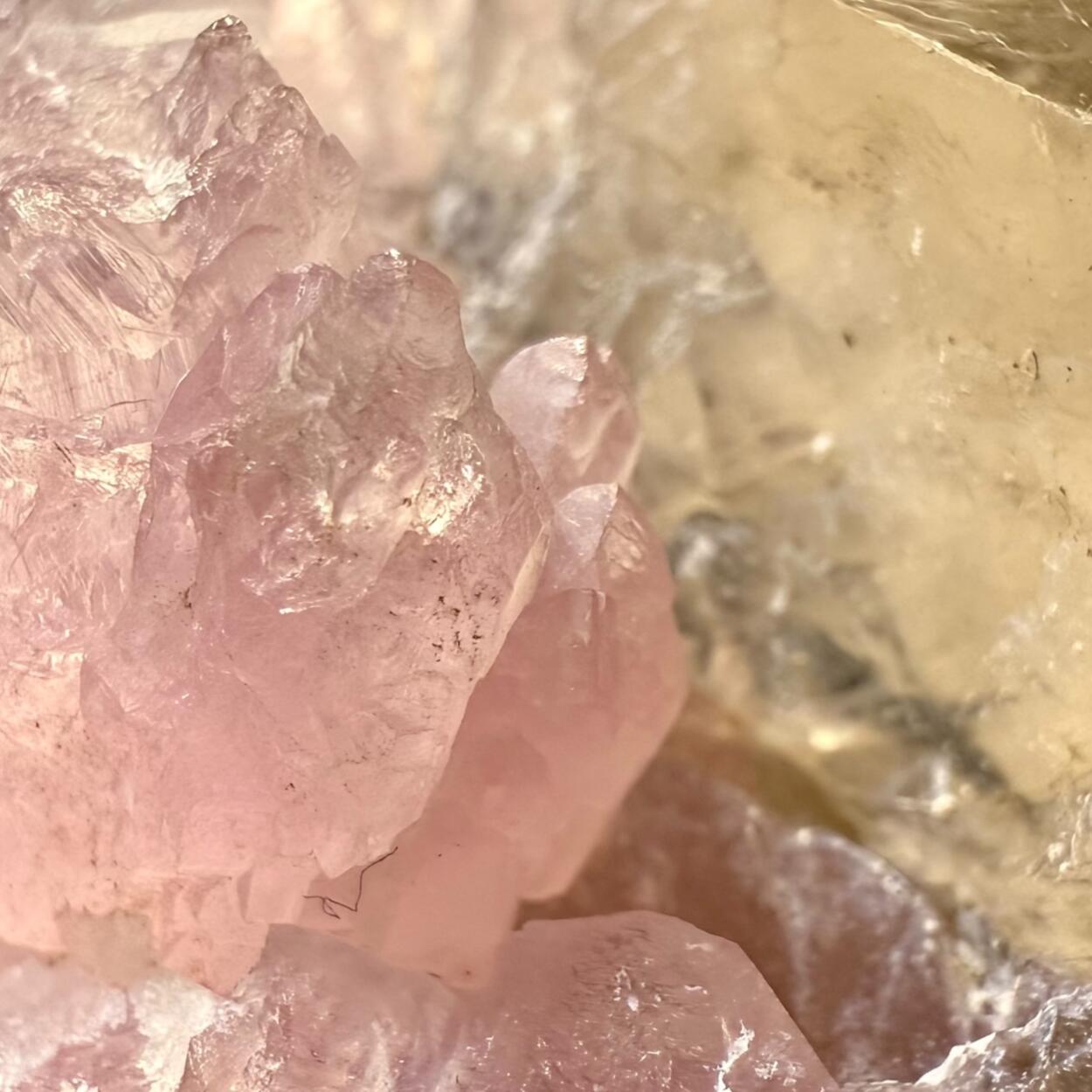 Rose Quartz With Smoky Quartz