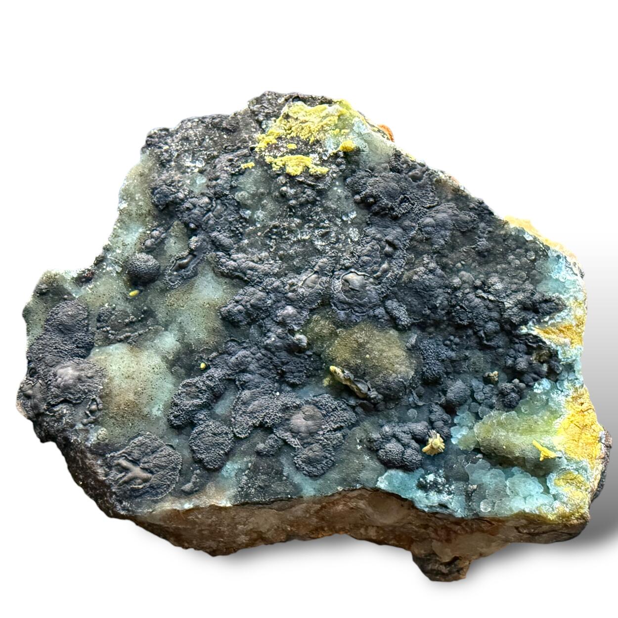 Plumbogummite With Mimetite & Romanèchite