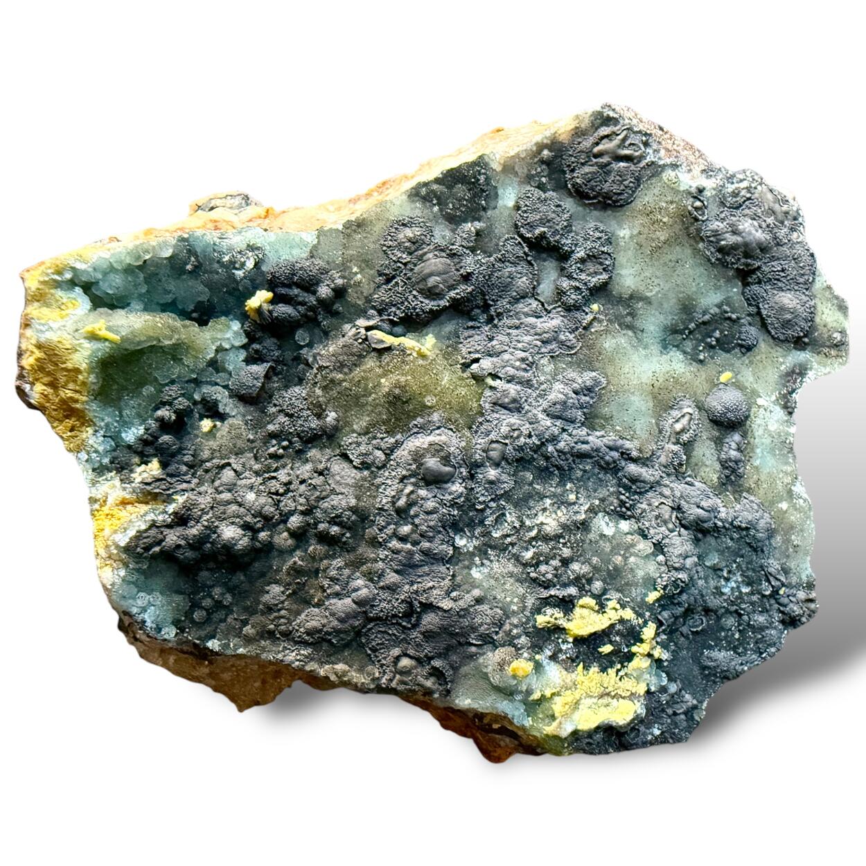 Plumbogummite With Mimetite & Romanèchite