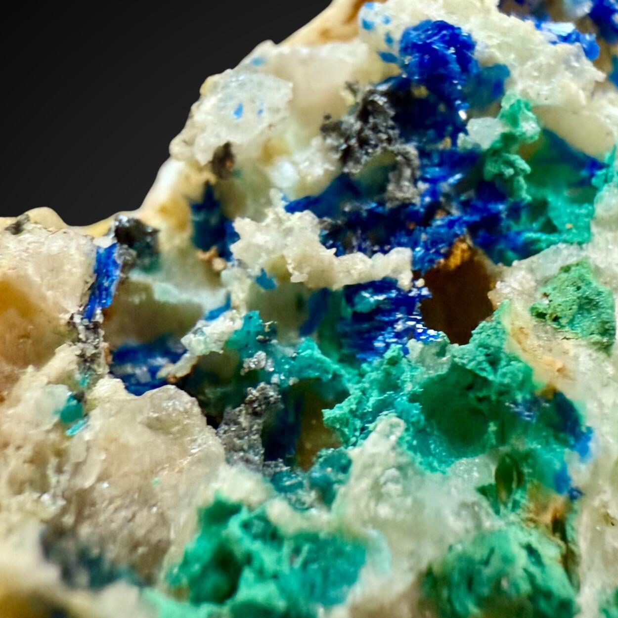 Linarite With Caledonite & Brochantite