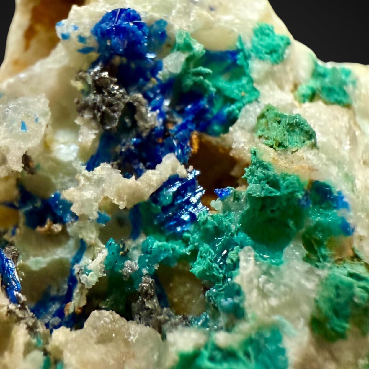 Linarite With Caledonite & Brochantite