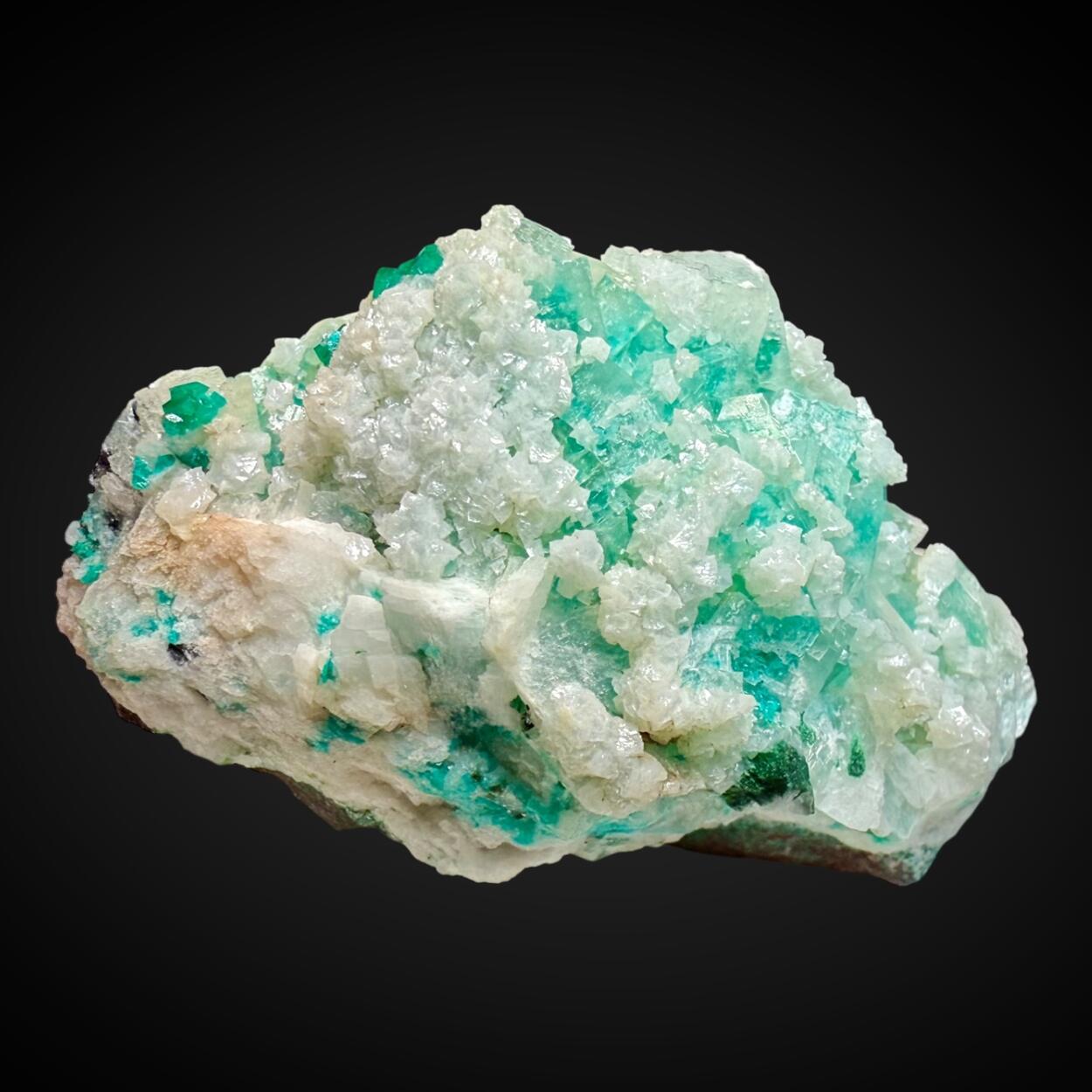 Calcite With Dioptase Inclusions With Dolomite