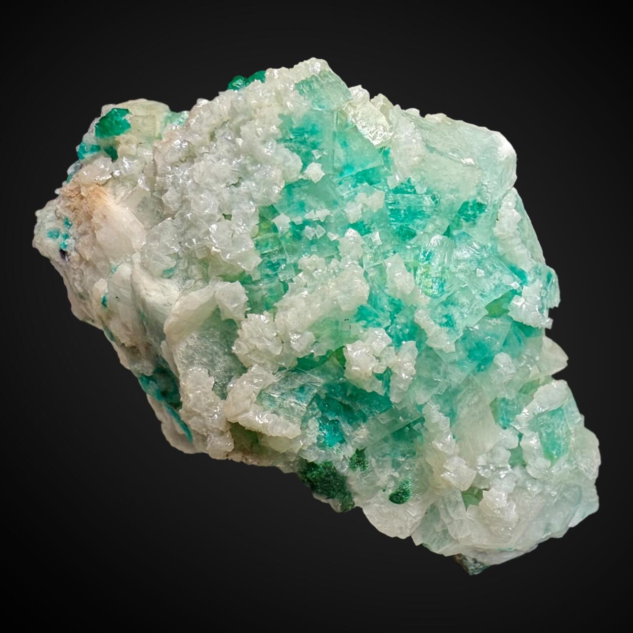 Calcite With Dioptase Inclusions With Dolomite