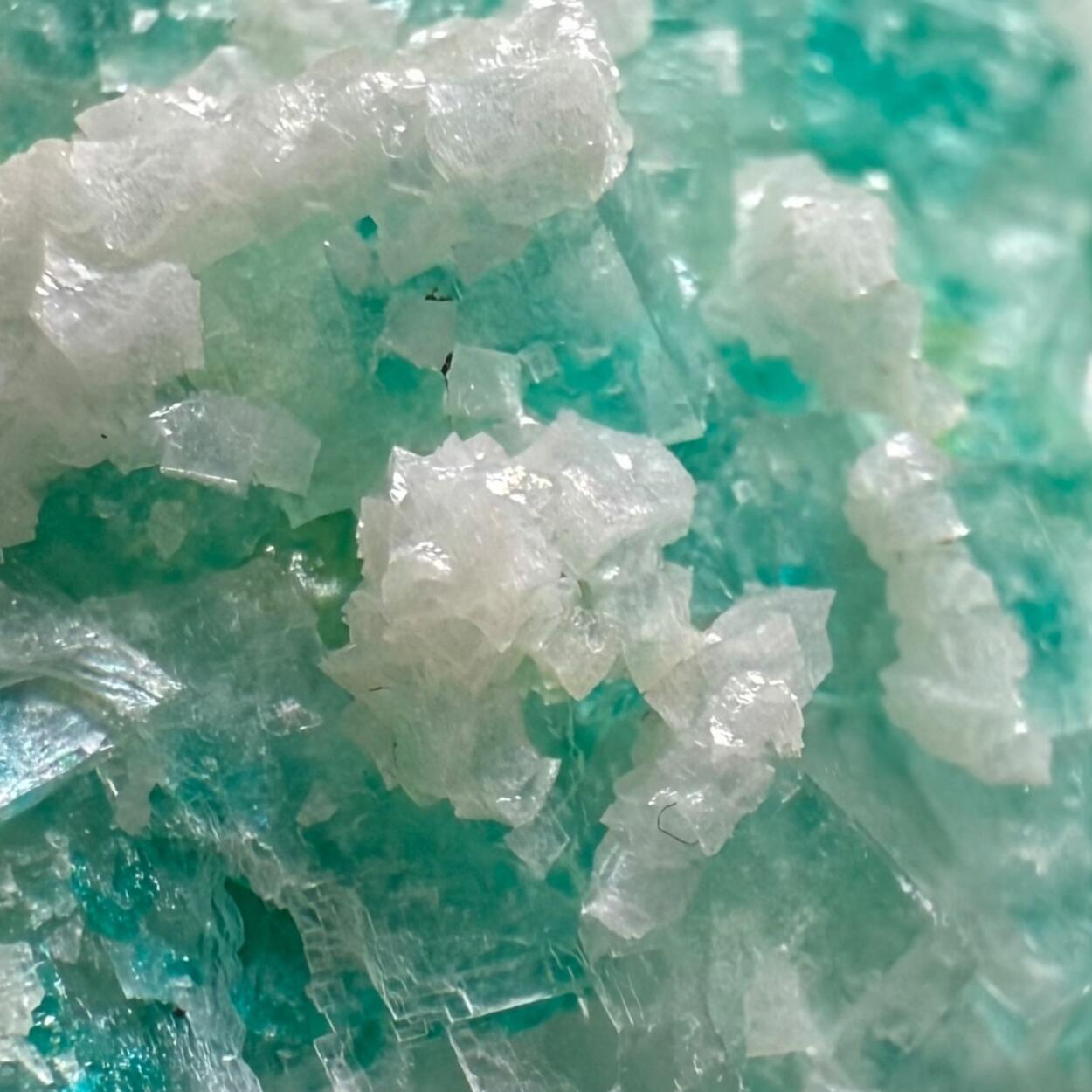 Calcite With Dioptase Inclusions With Dolomite