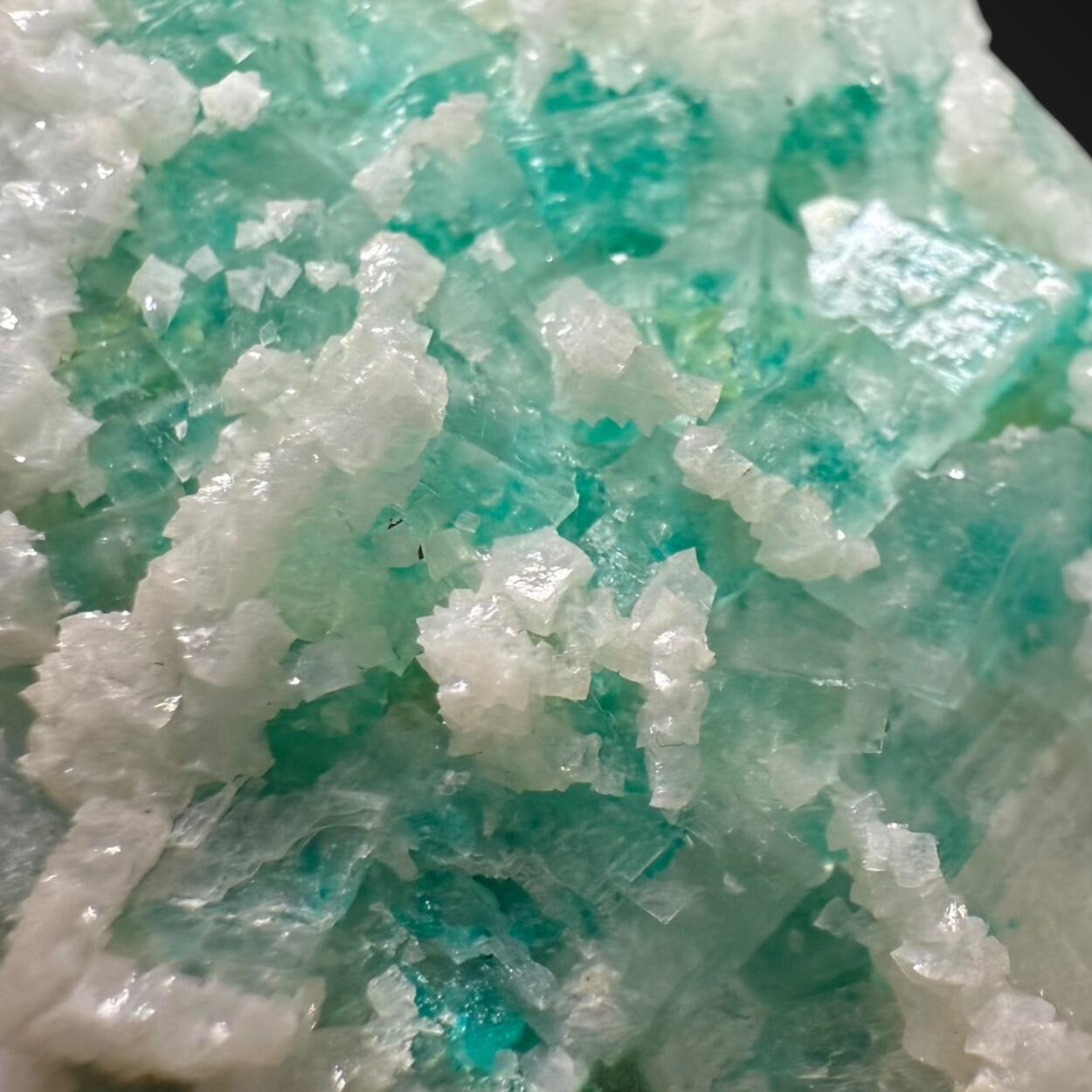 Calcite With Dioptase Inclusions With Dolomite