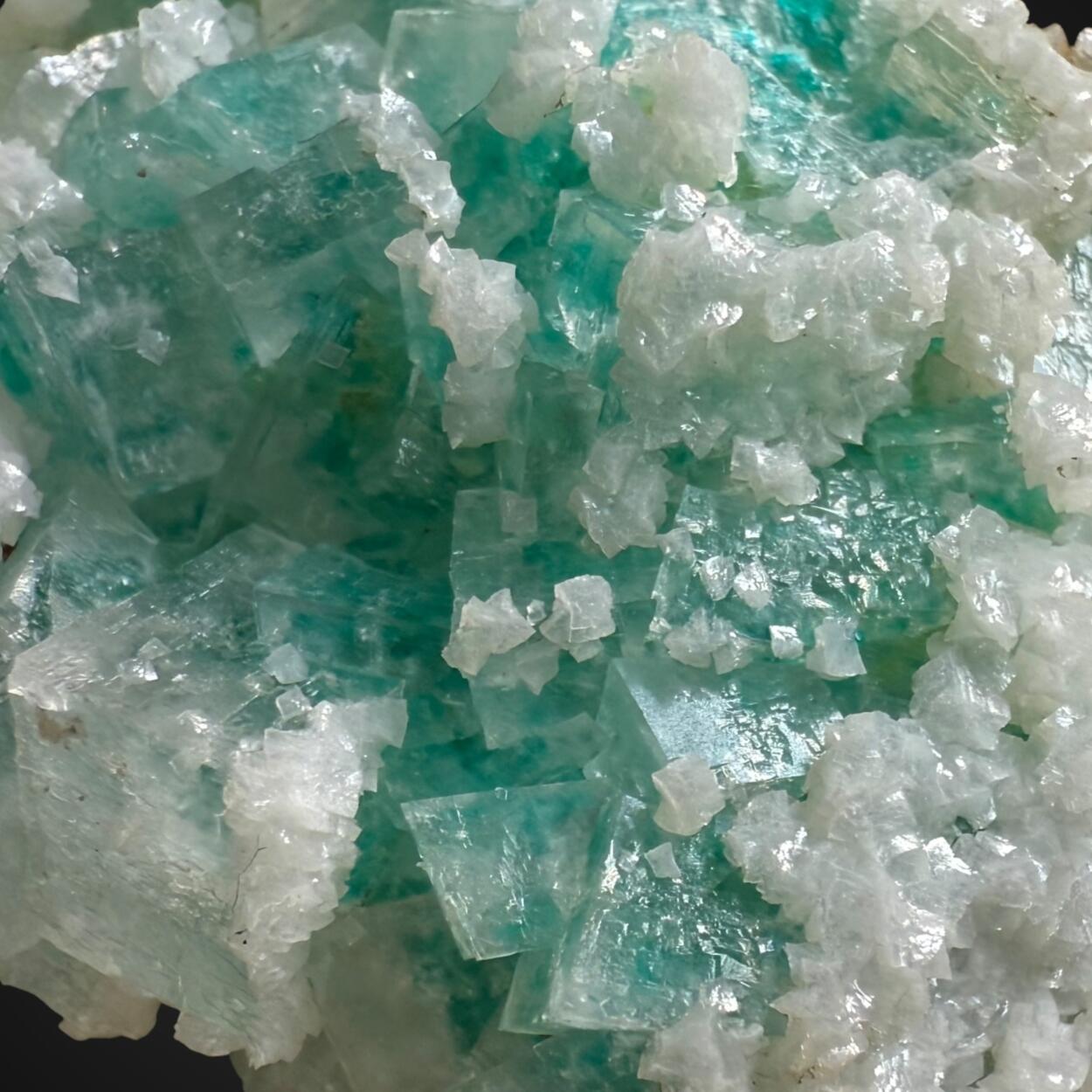 Calcite With Dioptase Inclusions With Dolomite