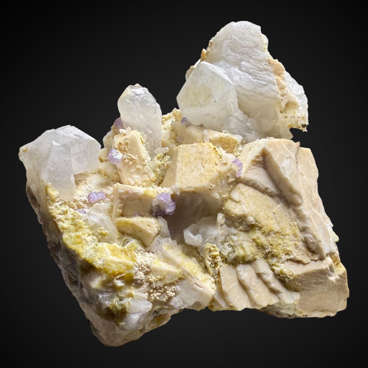 Fluorapatite With Orthoclase Albite & Quartz