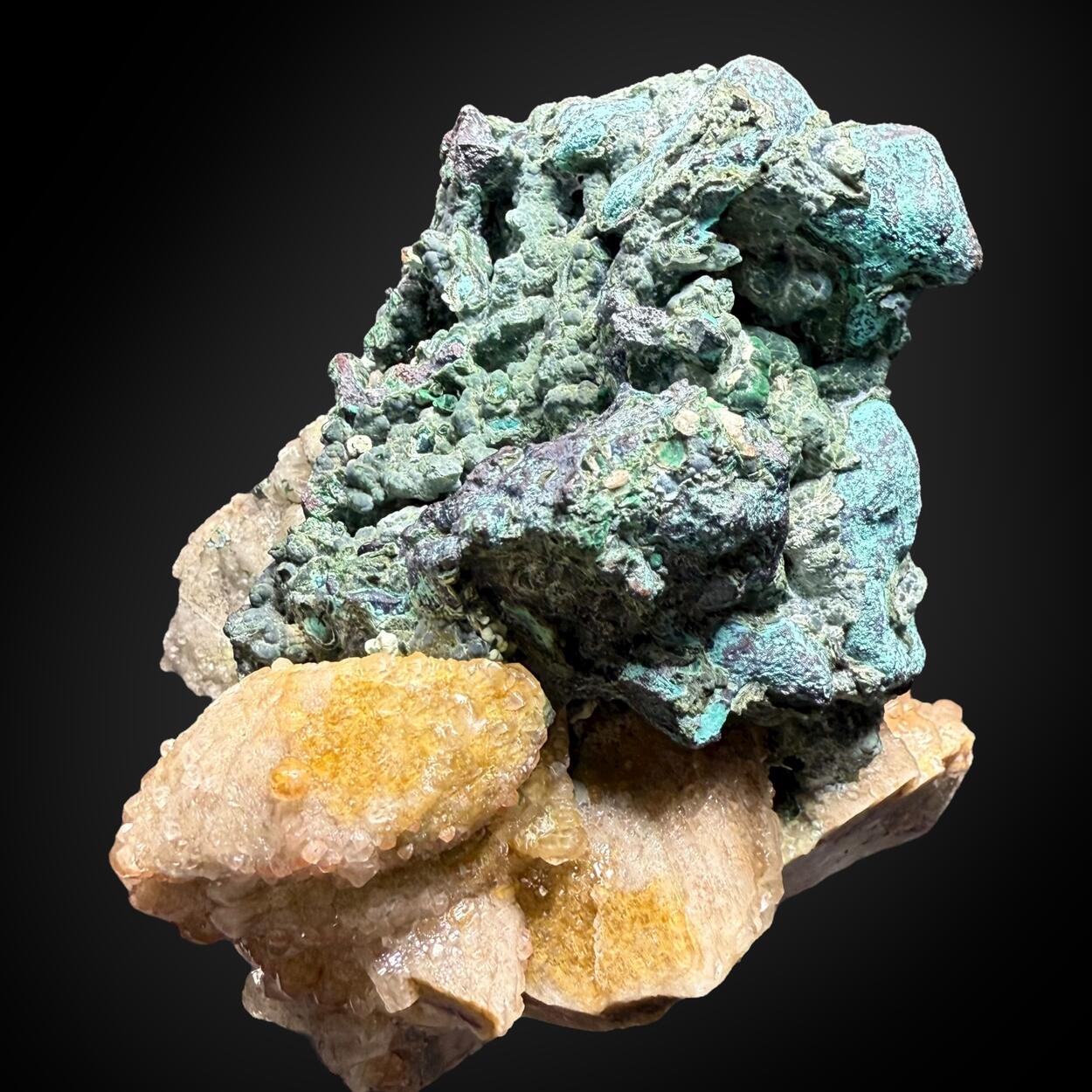 Native Copper With Cuprite Malachite & Calcite