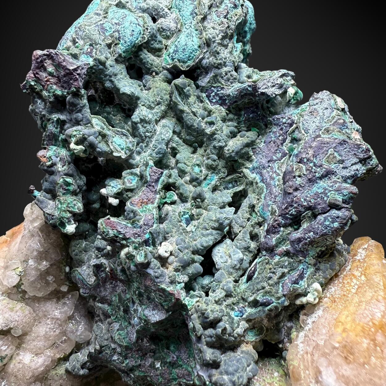 Native Copper With Cuprite Malachite & Calcite