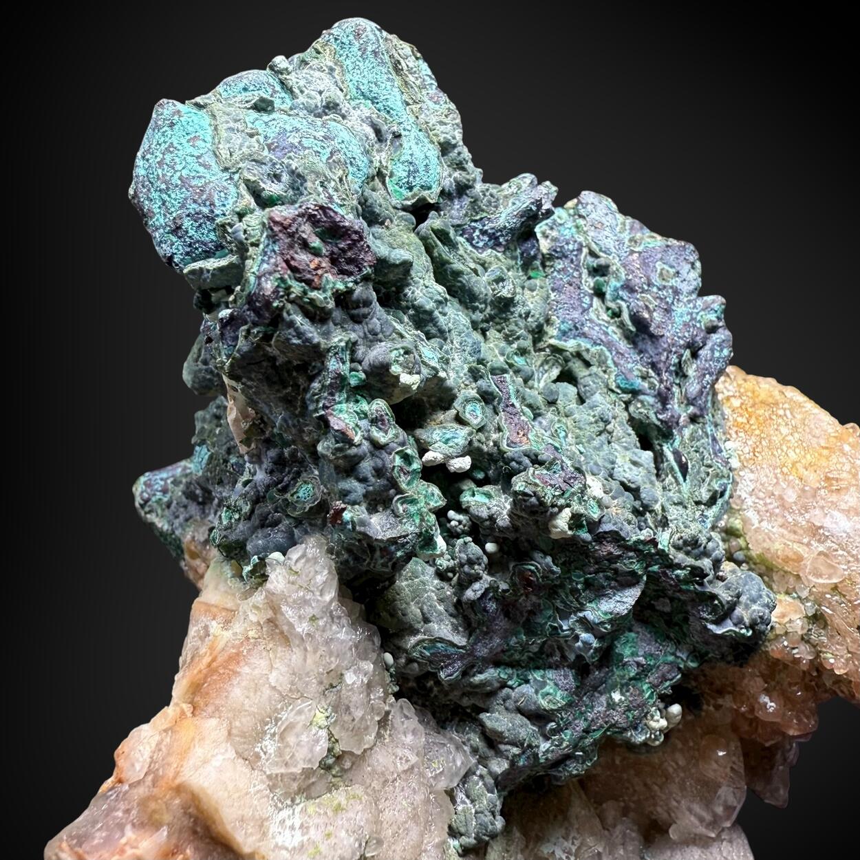 Native Copper With Cuprite Malachite & Calcite