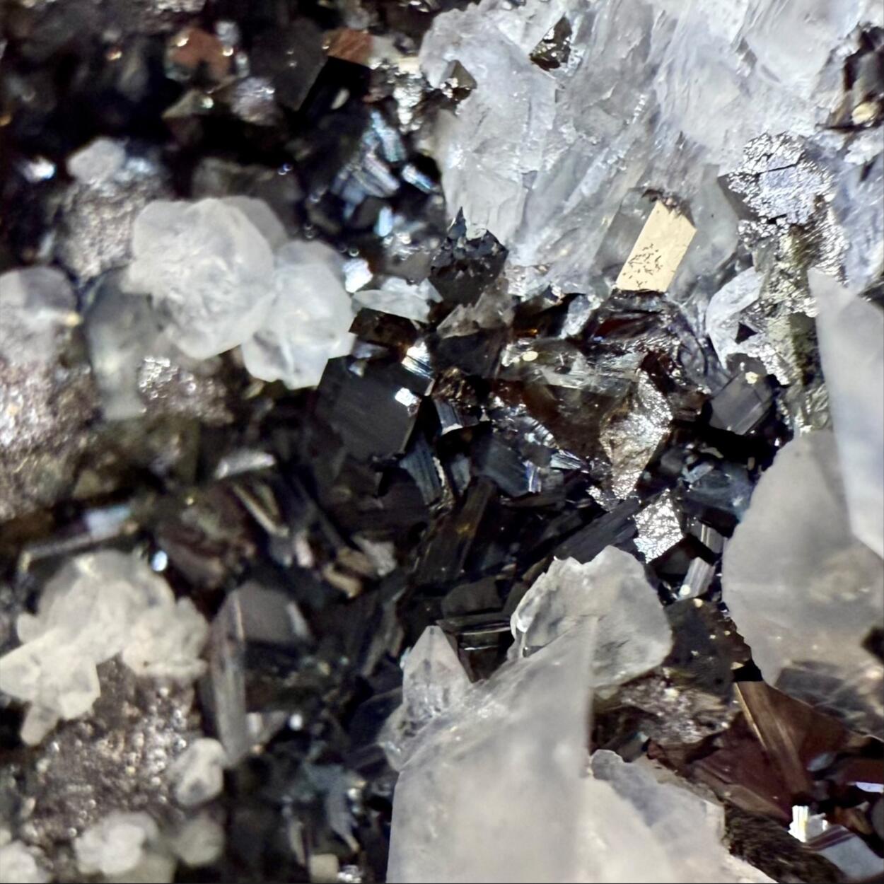 Calcite With Sphalerite Galena & Ilvaite