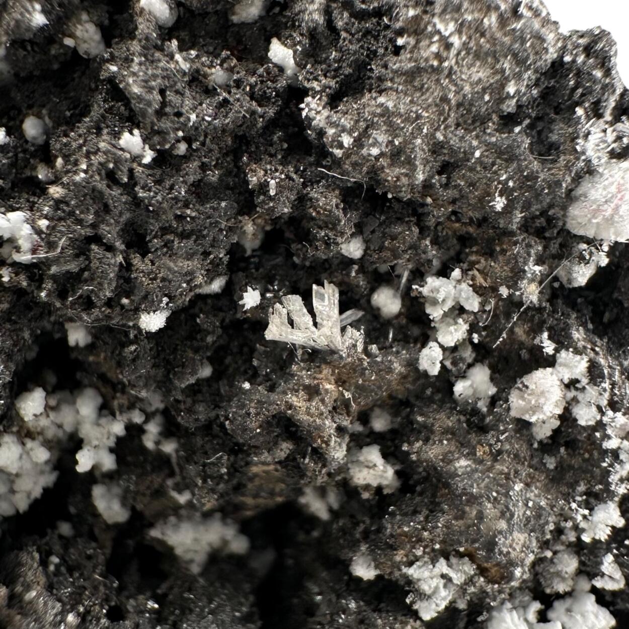 Claudetite With Arsenolite On Native Arsenic