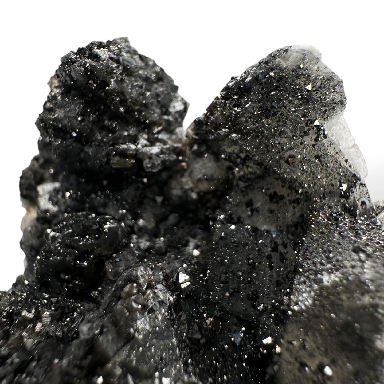 Magnetite On Calcite With Chondrodite