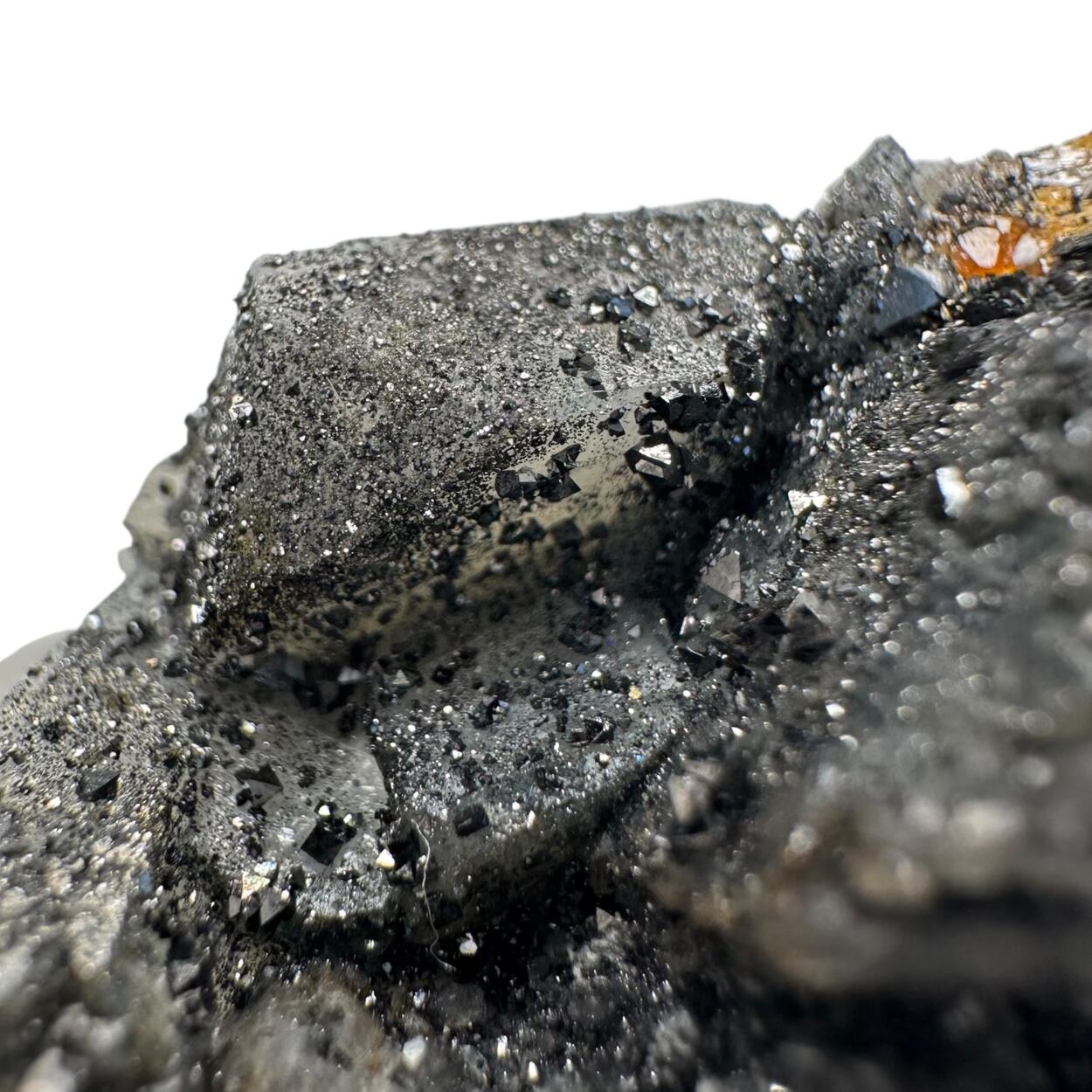 Magnetite On Calcite With Chondrodite