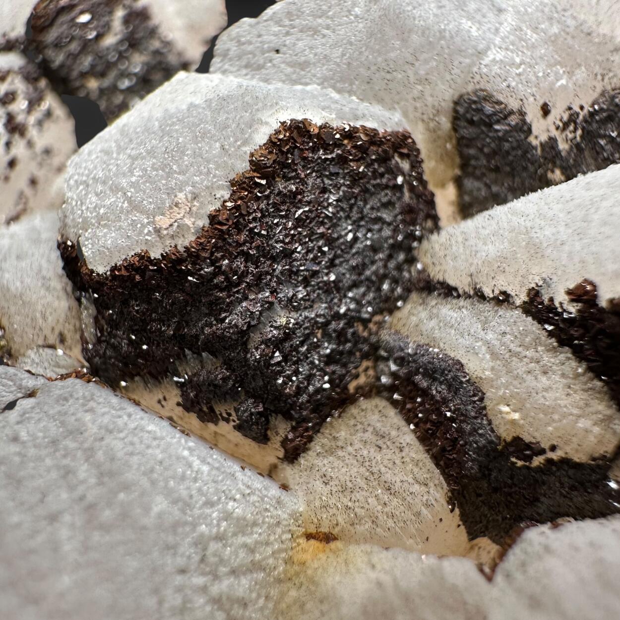 Calcite With Limonite Psm Pyrite