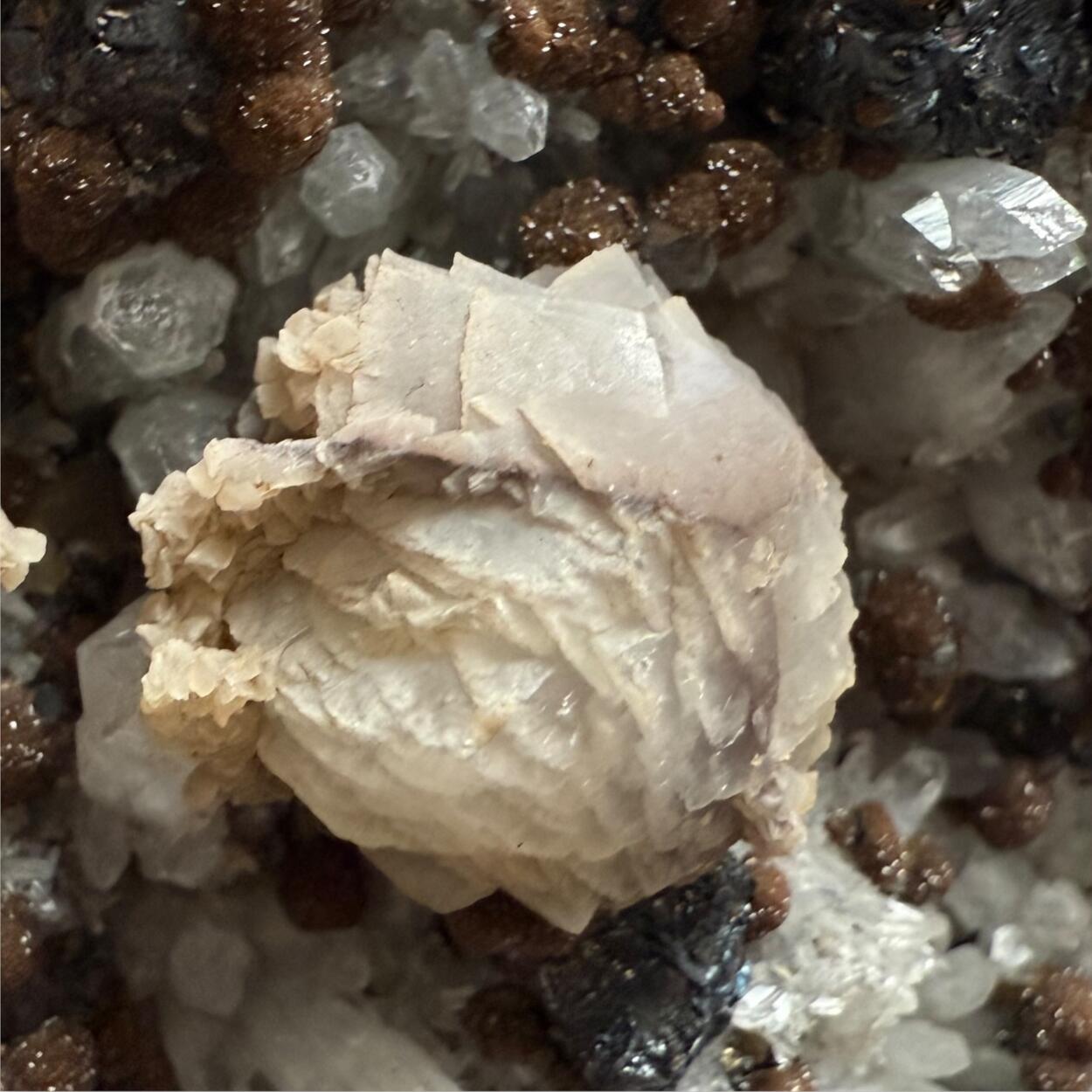 Semseyite Psm Galena With Siderite & Calcite