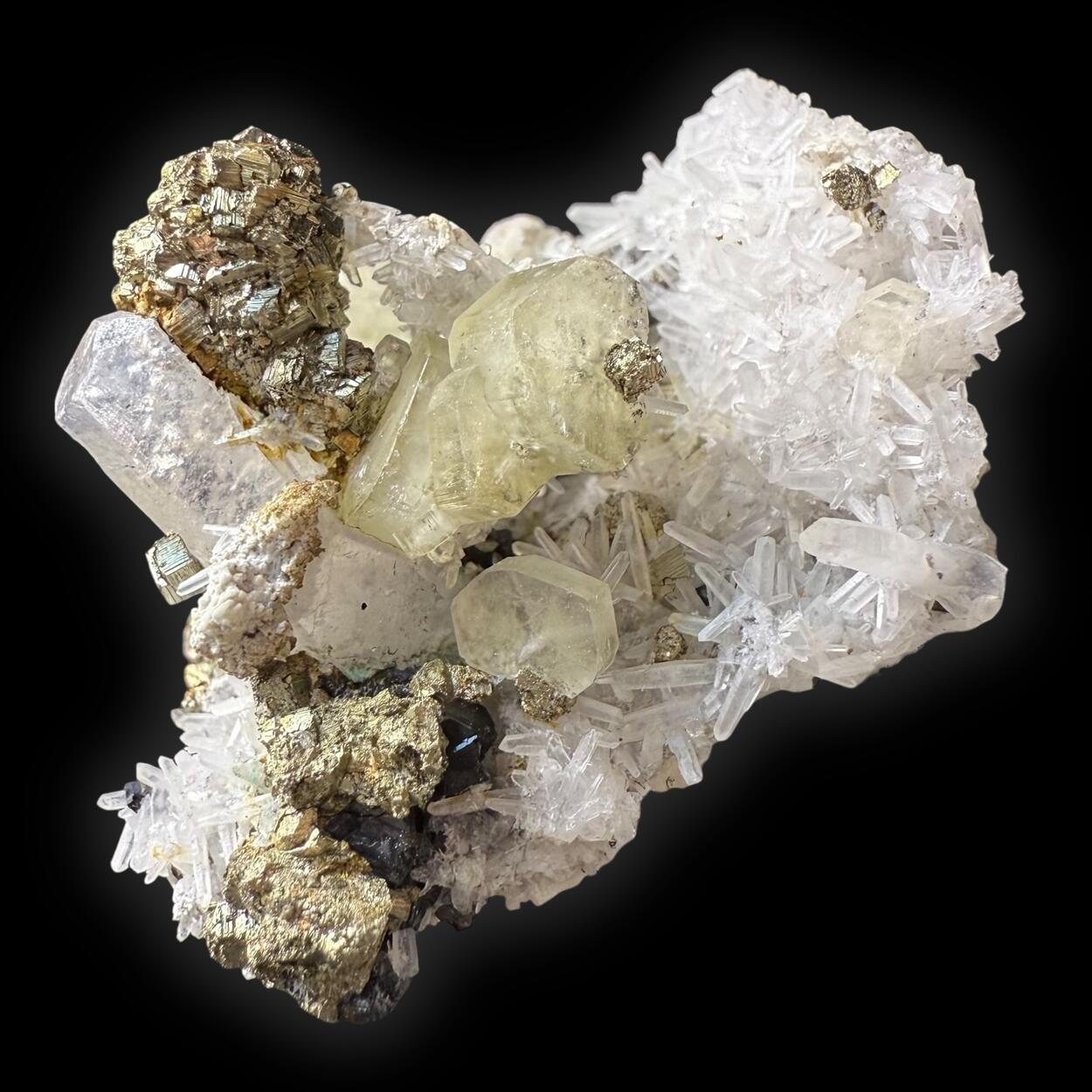 Fluorapatite With Pyrite & Calcite