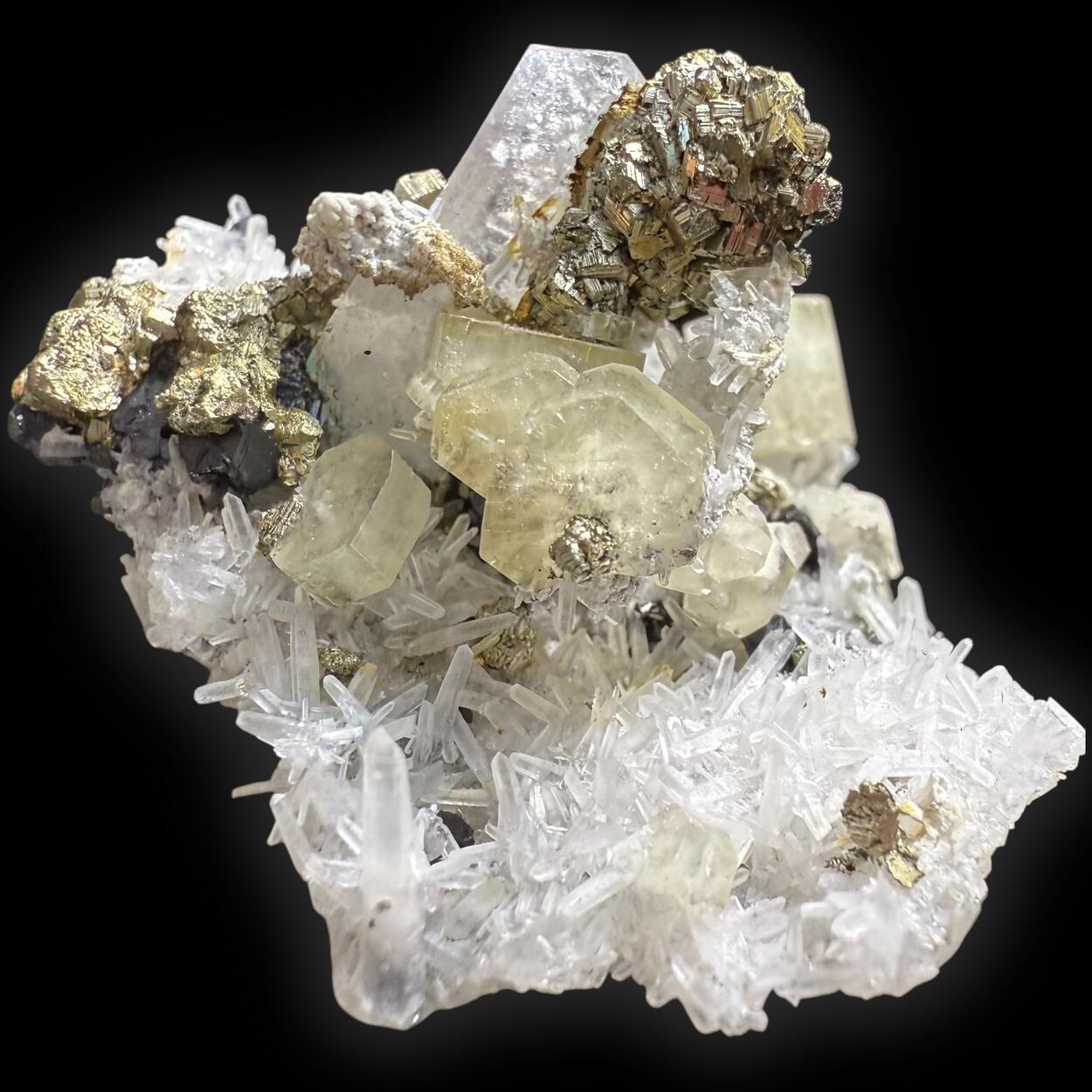 Fluorapatite With Pyrite & Calcite