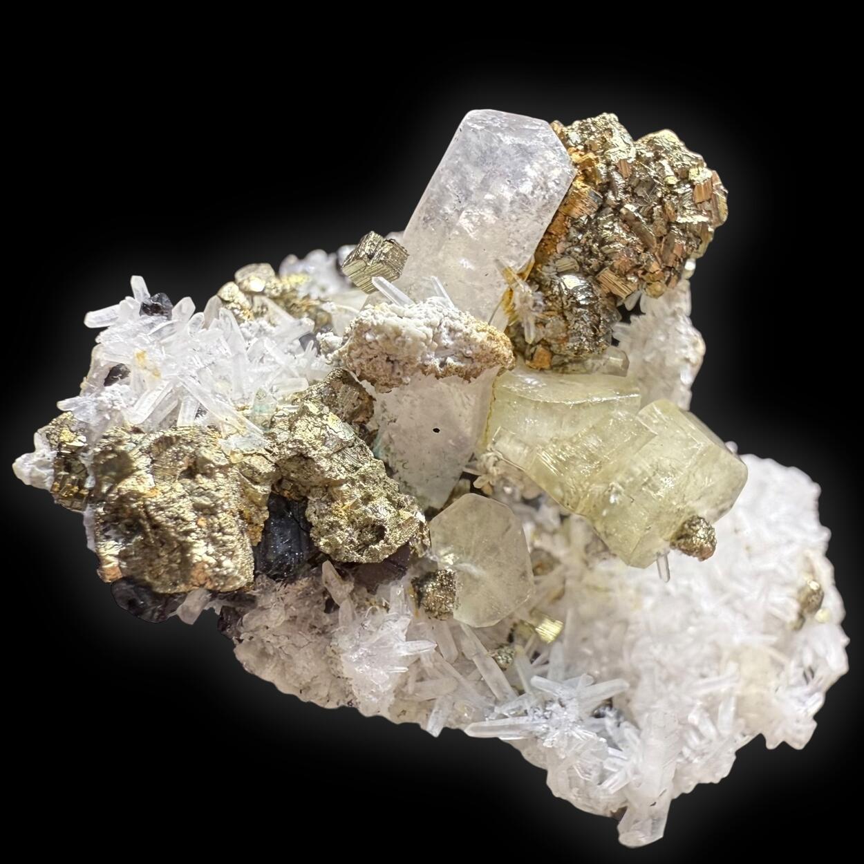 Fluorapatite With Pyrite & Calcite