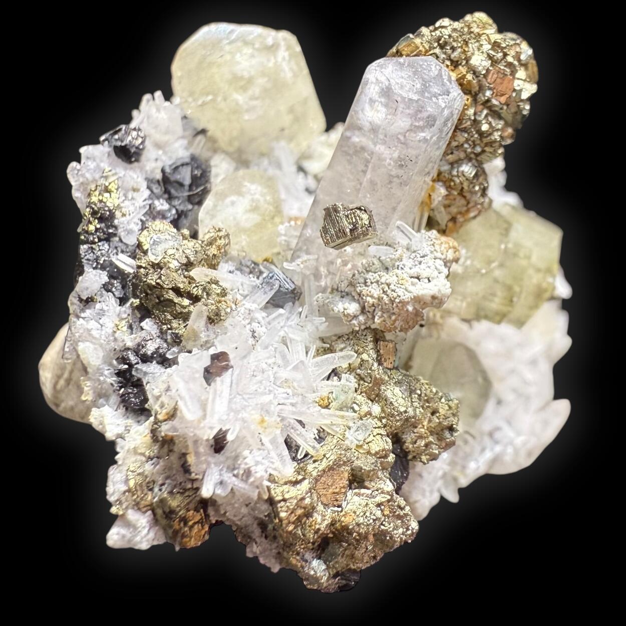 Fluorapatite With Pyrite & Calcite