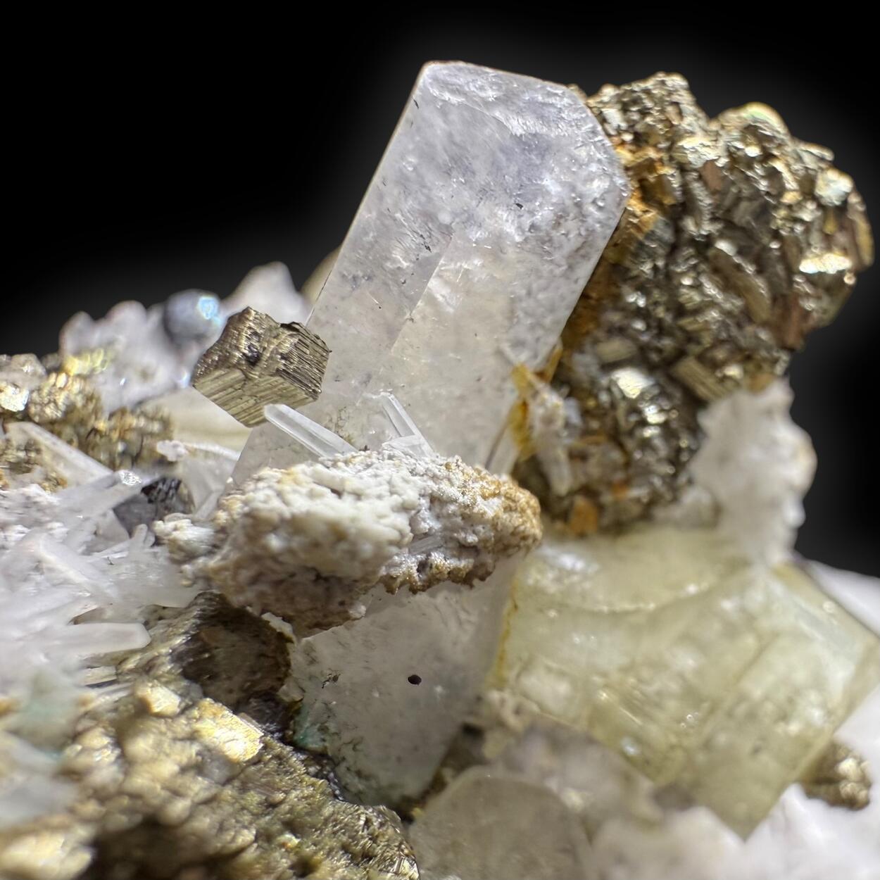Fluorapatite With Pyrite & Calcite