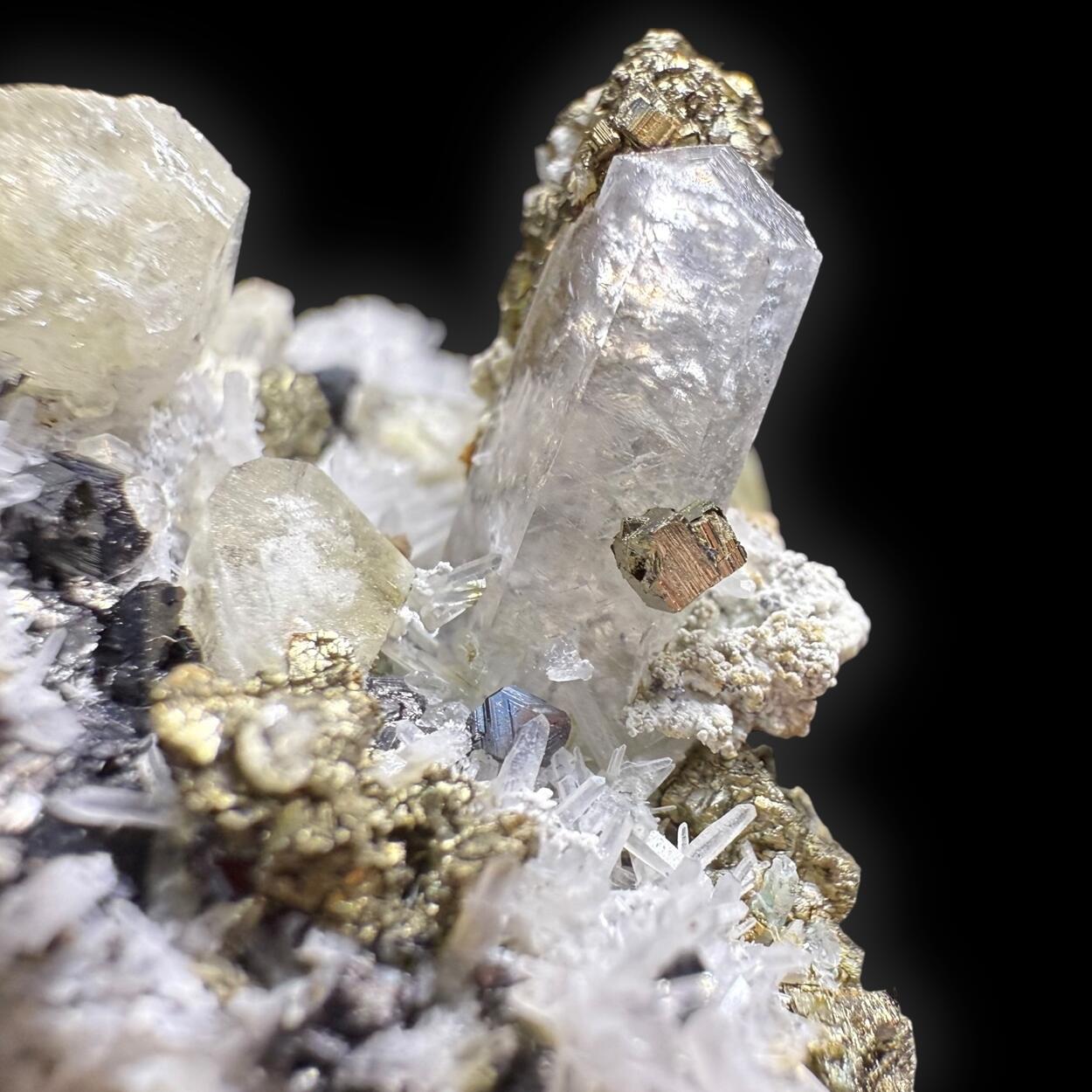 Fluorapatite With Pyrite & Calcite