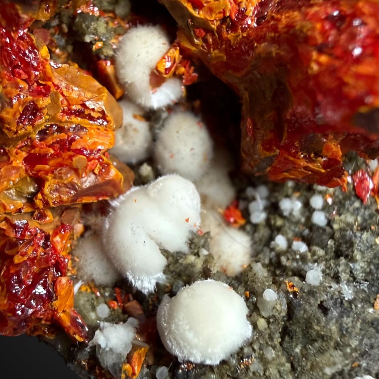 Picropharmacolite Realgar & Calcite