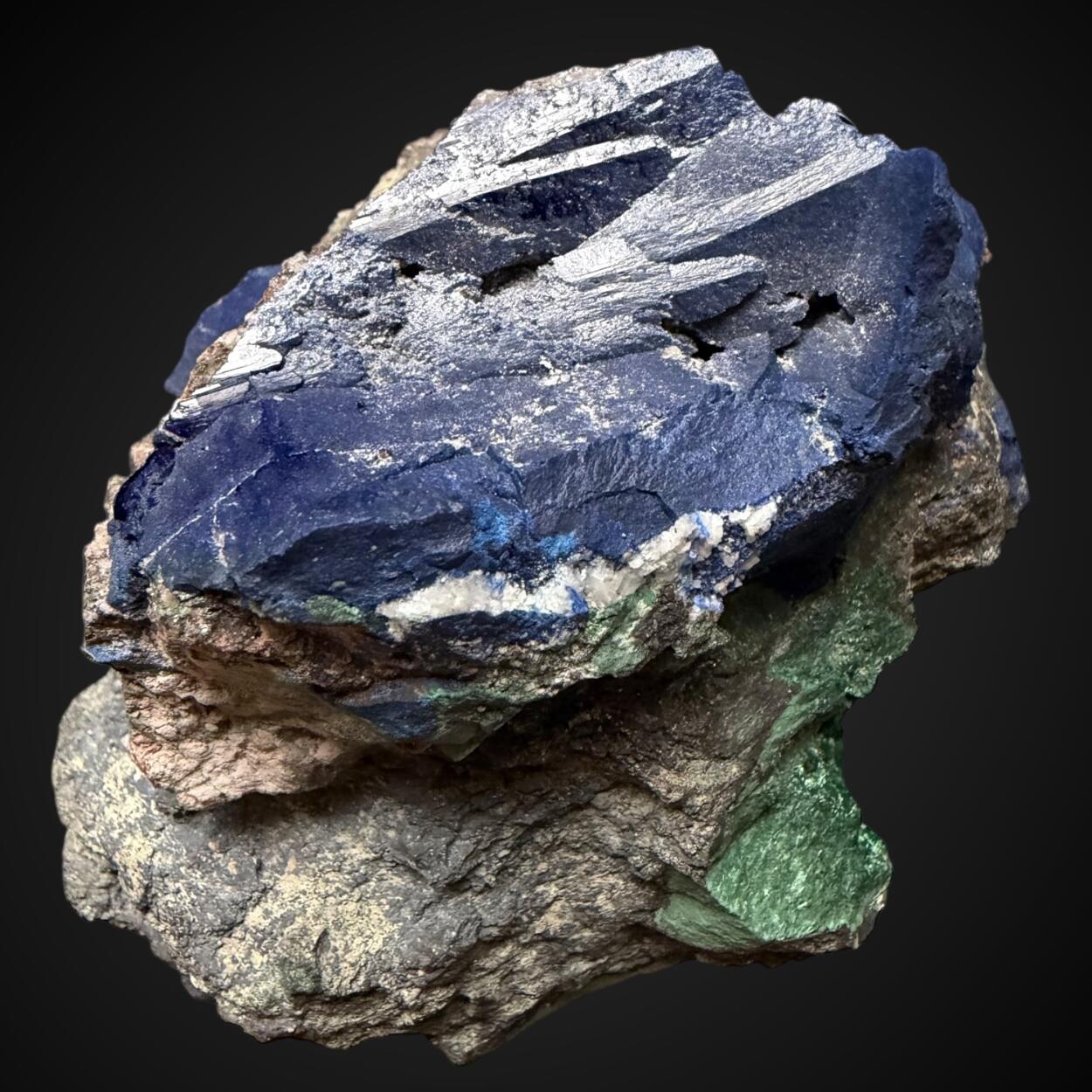 Azurite With Malachite