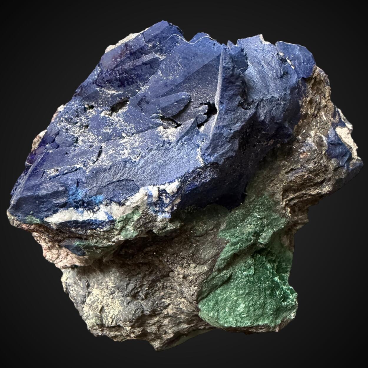 Azurite With Malachite