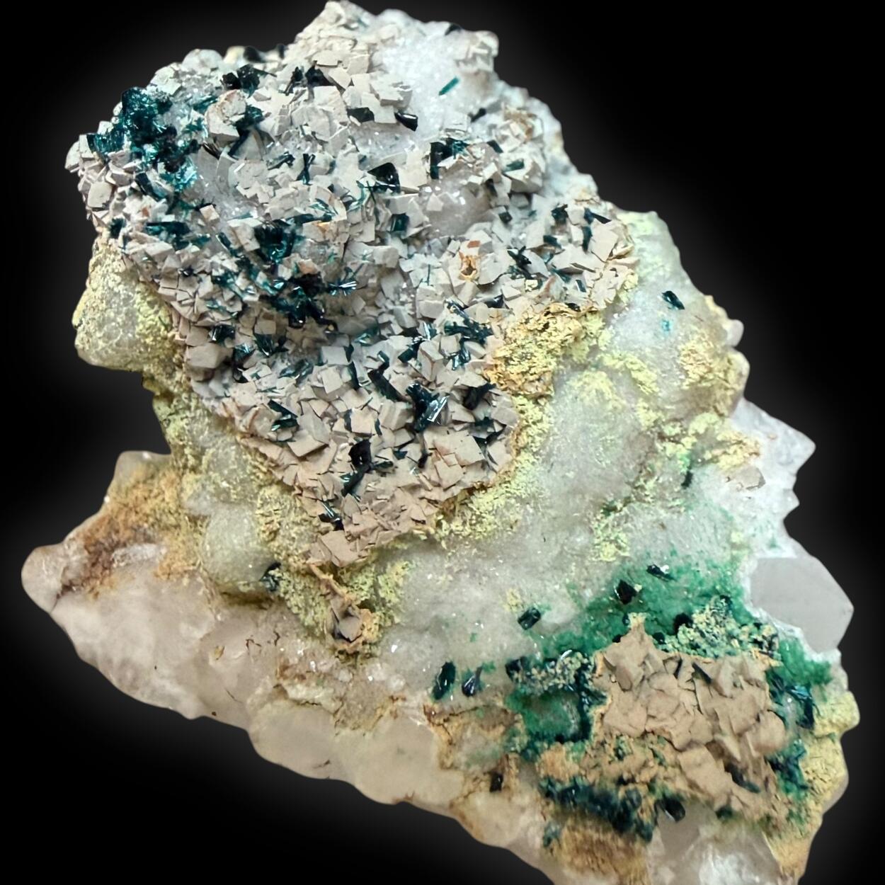 Clinoclase With Dolomite & Cornwallite