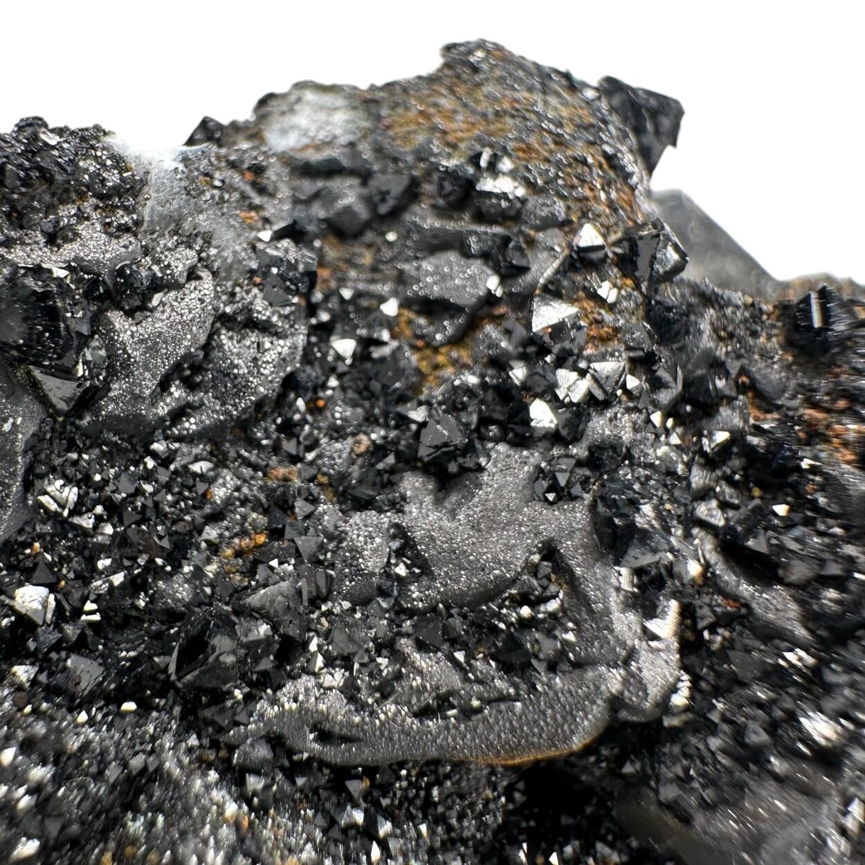 Magnetite On Calcite With Chondrodite