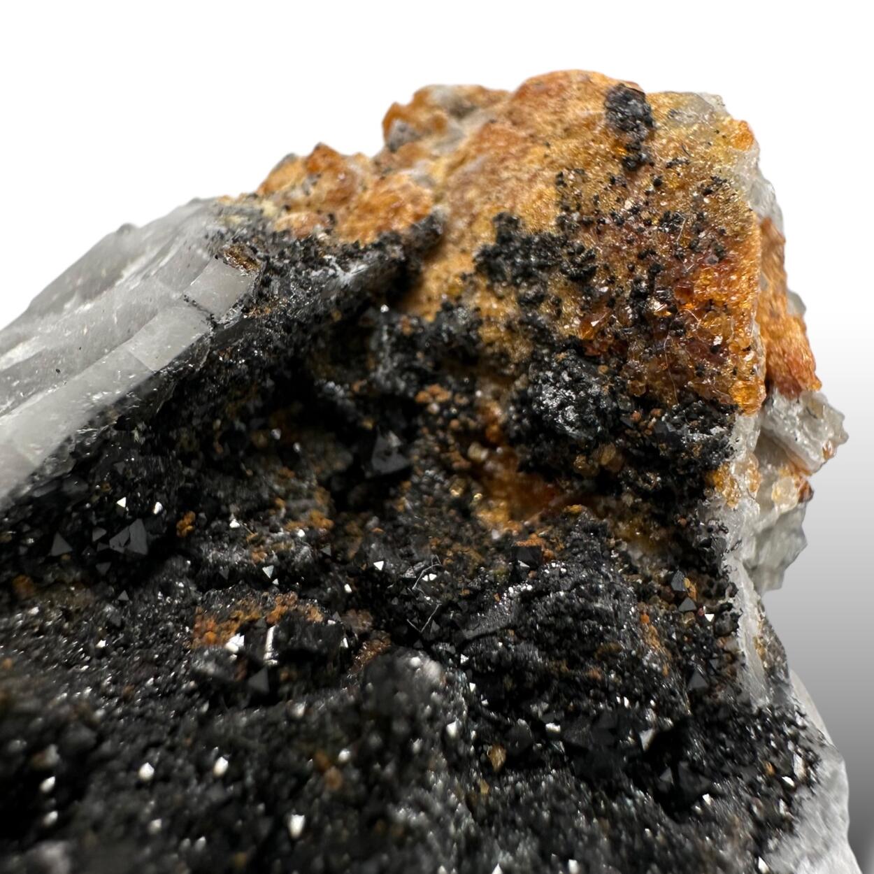 Magnetite On Calcite With Chondrodite