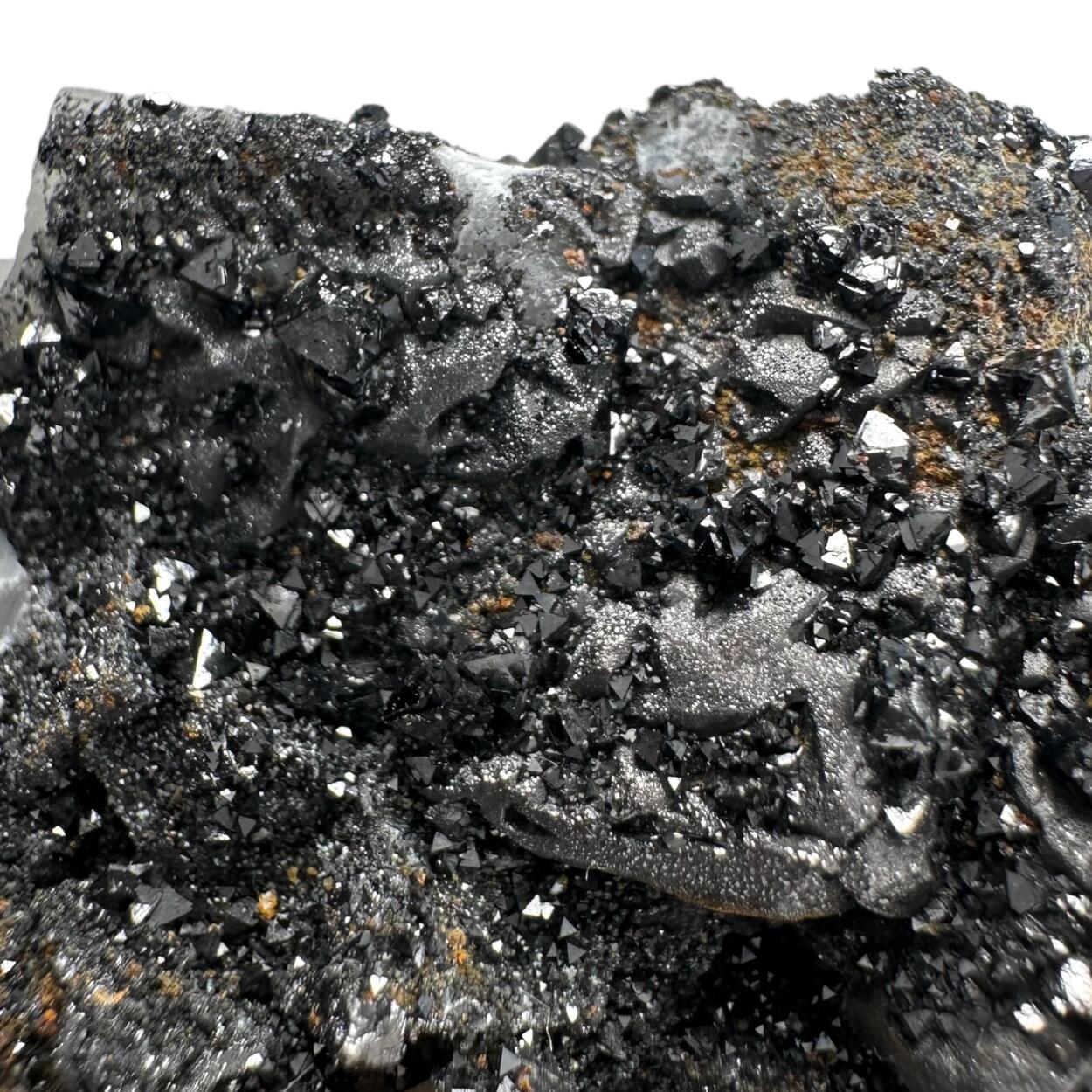 Magnetite On Calcite With Chondrodite