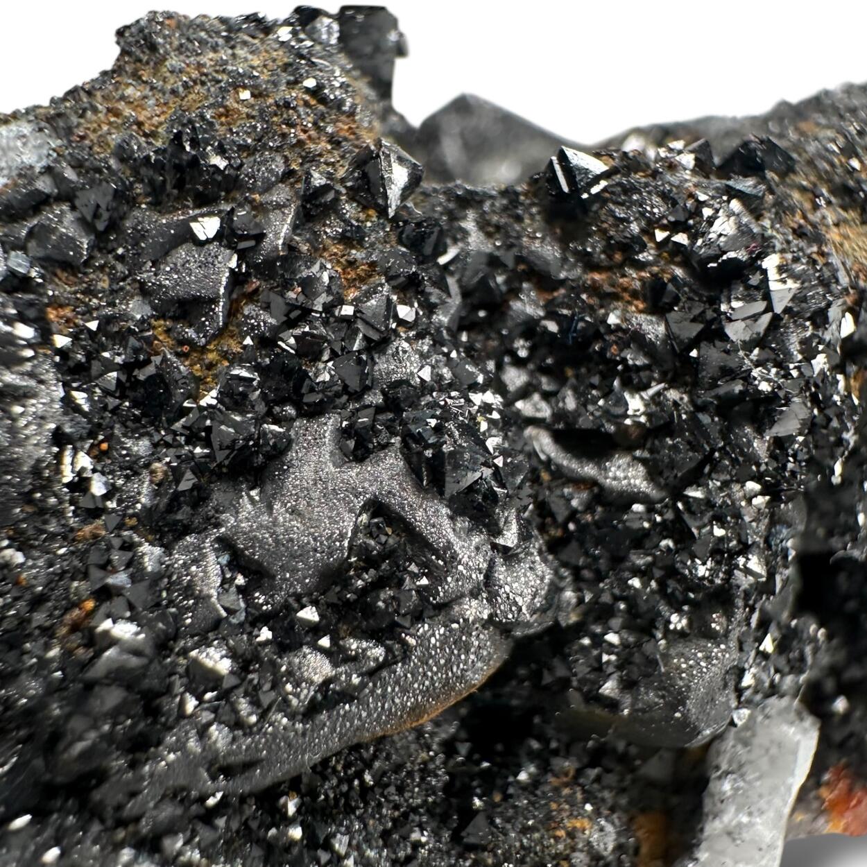 Magnetite On Calcite With Chondrodite