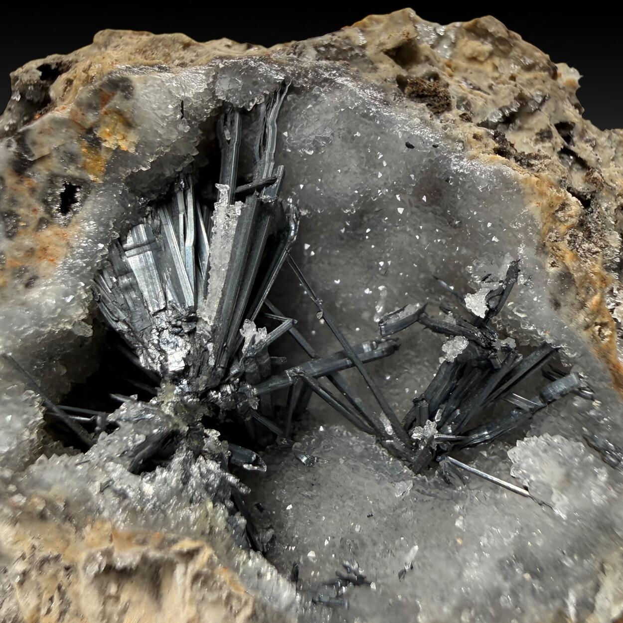 Stibnite On Quartz