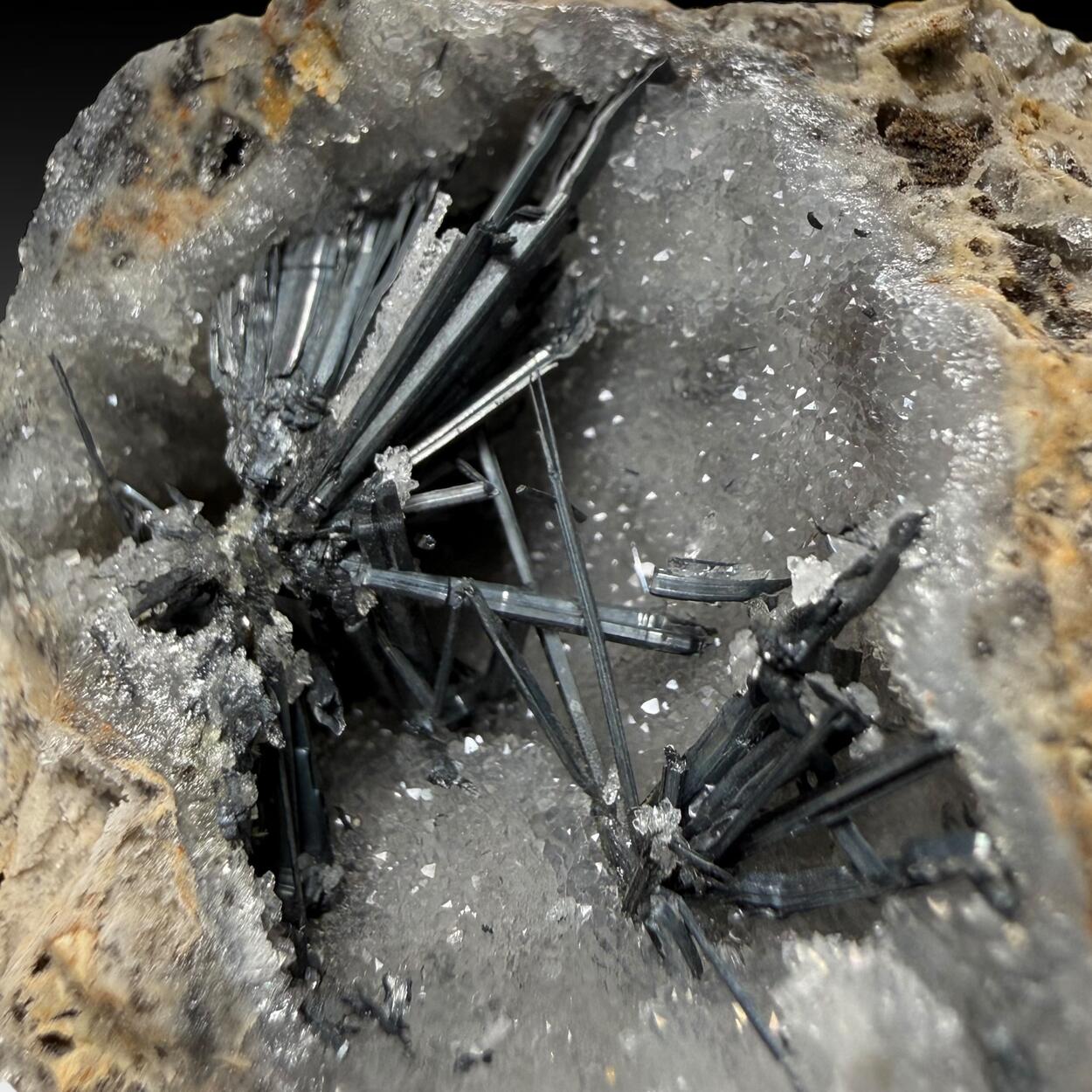 Stibnite On Quartz
