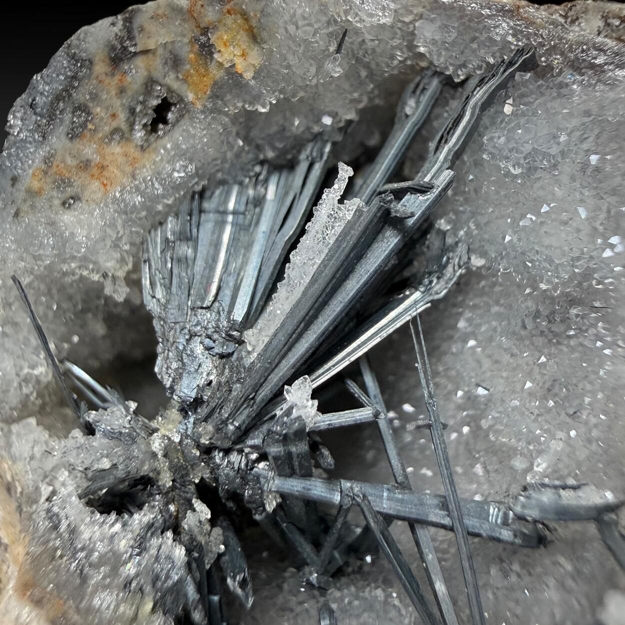 Stibnite On Quartz