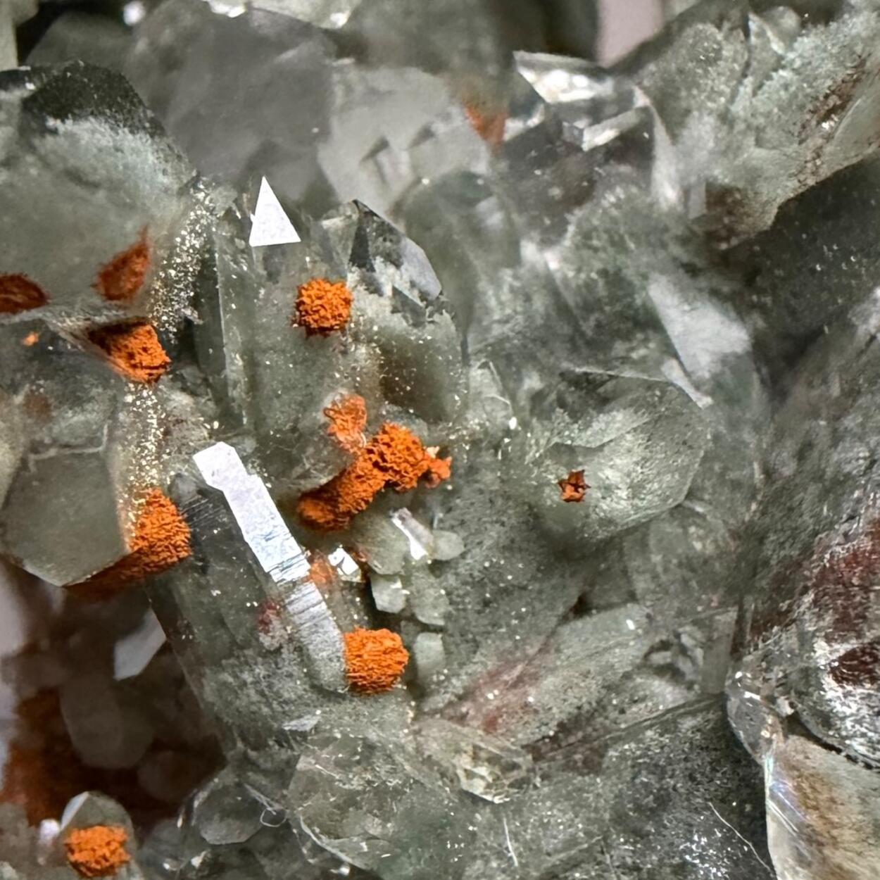 Quartz With Chlorite Inclusions & Limonite
