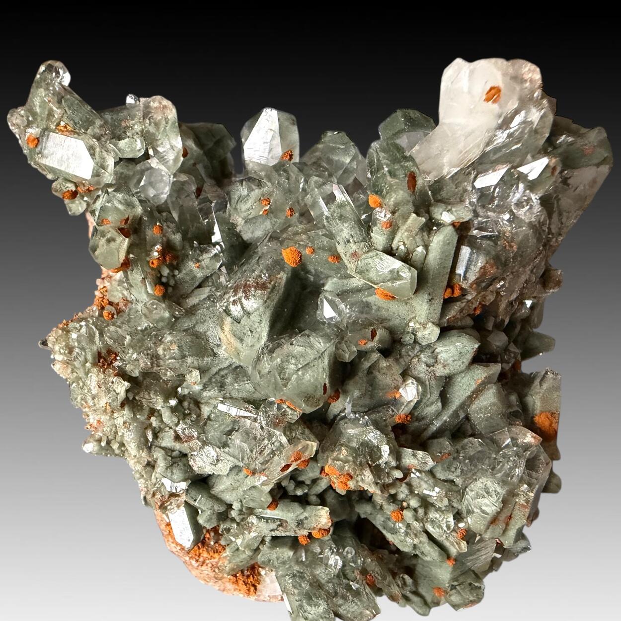 Quartz With Chlorite Inclusions & Limonite