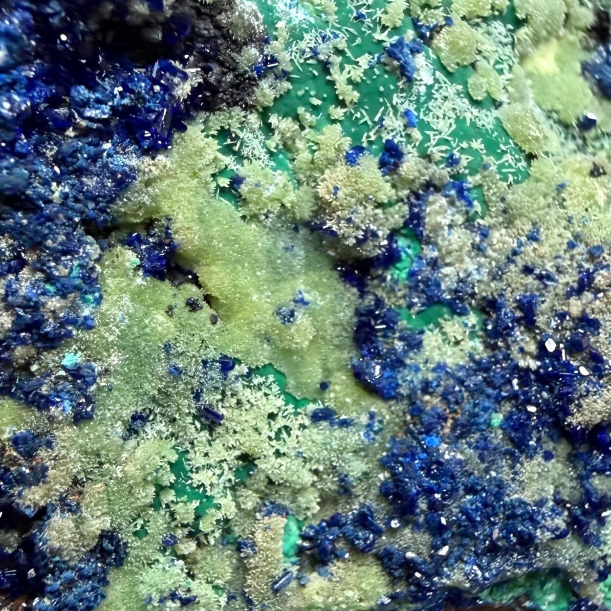 Azurite With Pyromorphite & Malachite