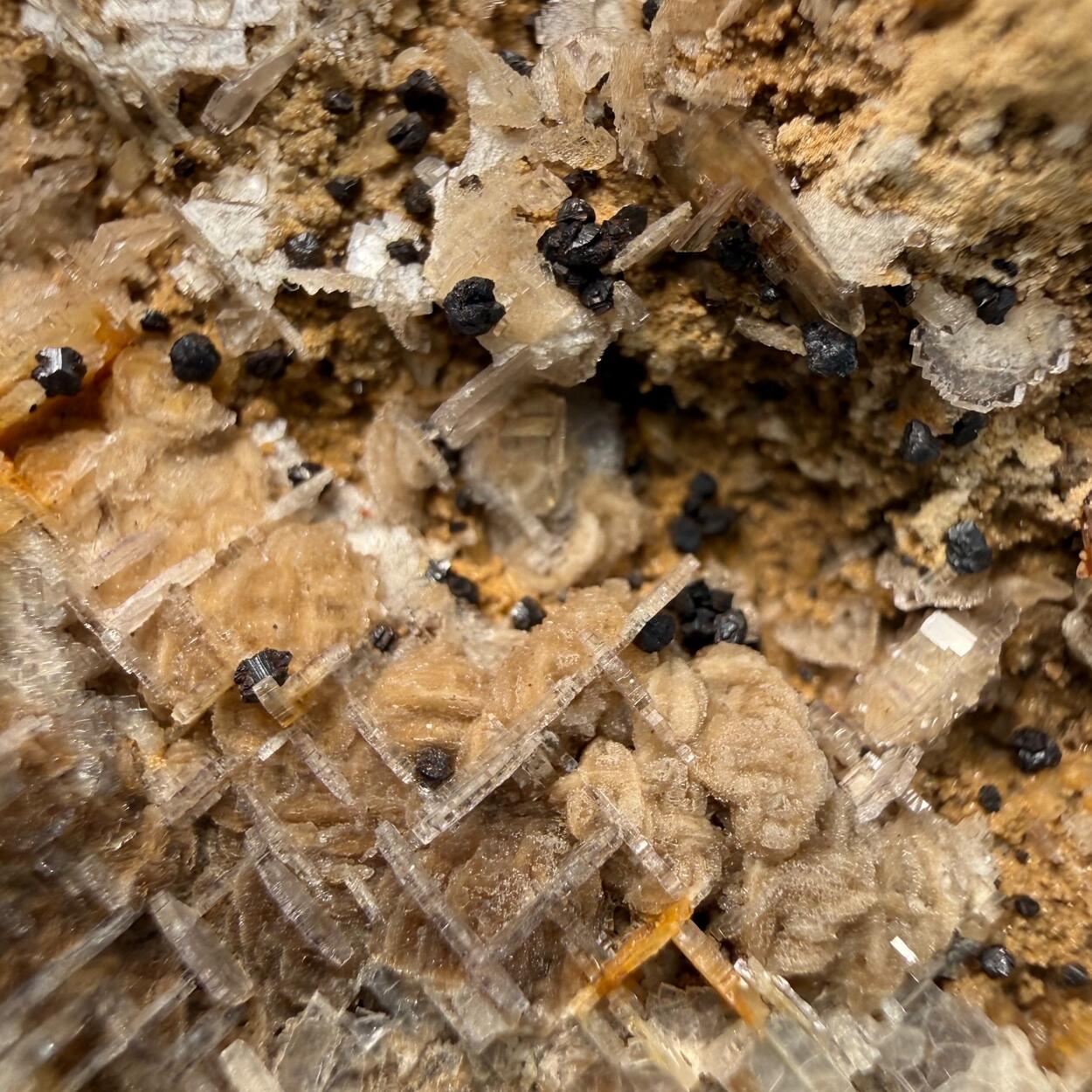 Fluorite With Calcite & Limonite Psm Pyrite