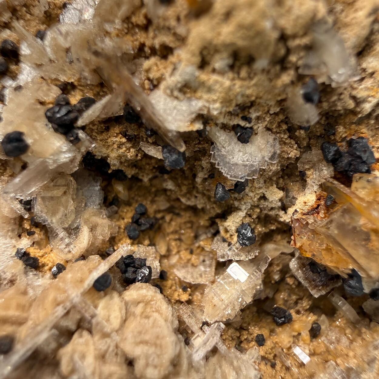 Fluorite With Calcite & Limonite Psm Pyrite