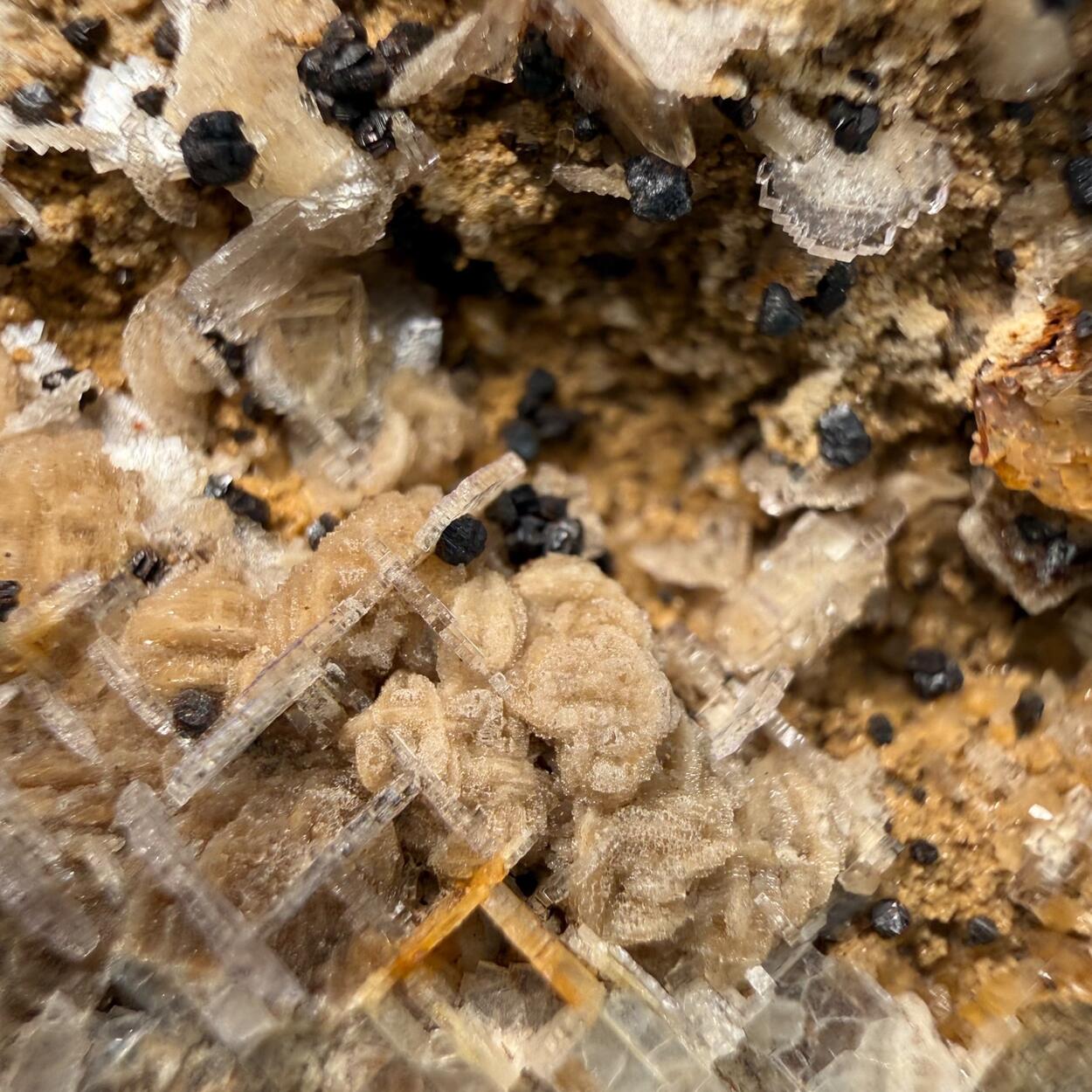 Fluorite With Calcite & Limonite Psm Pyrite