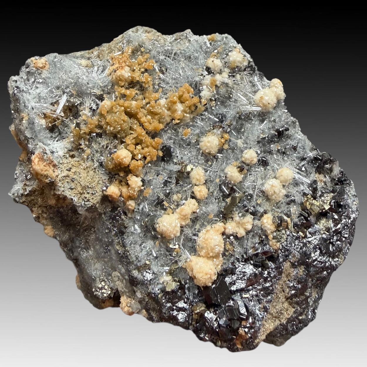 Sphalerite With Calcite Siderite & Quartz