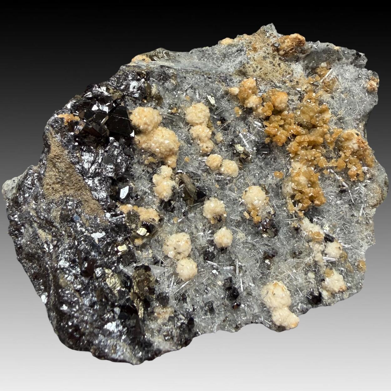 Sphalerite With Calcite Siderite & Quartz