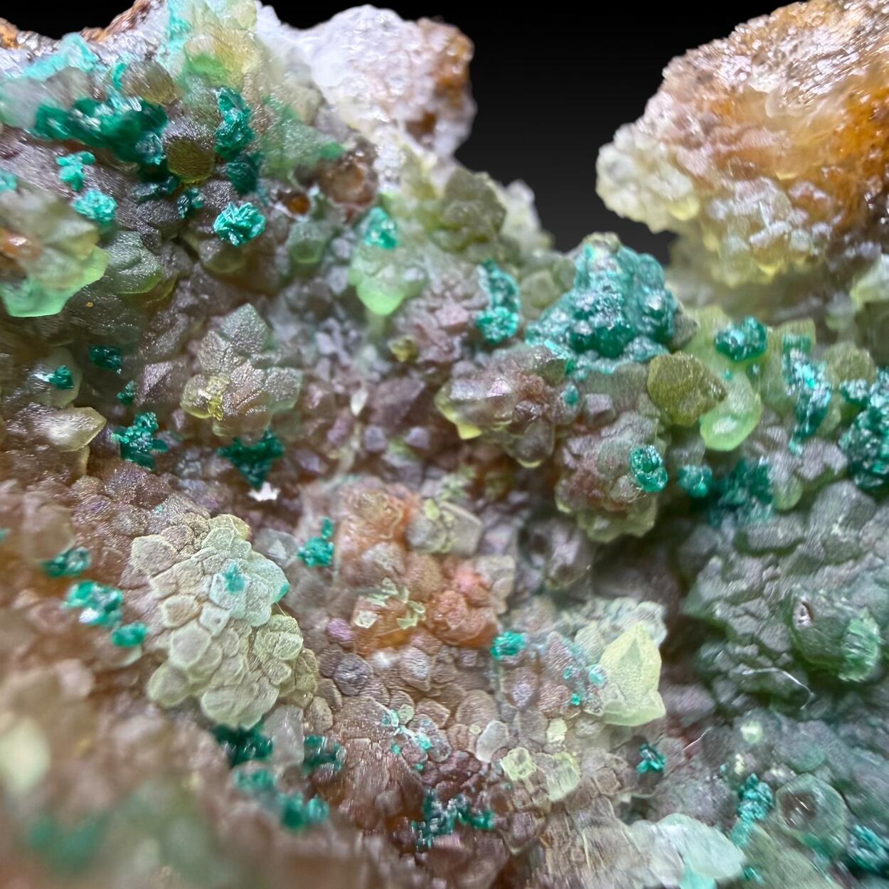 Cornwallite & Brochantite On Quartz